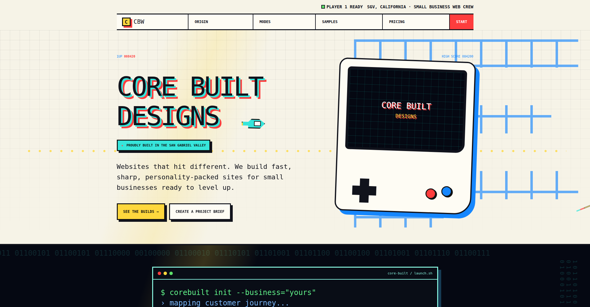 Core Built Websites front page